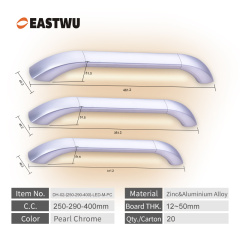 Lightweight Full Metal Caravan Motorhome Exterior LED Grab Rail Entry Door Handles Pearl Chrome Plated High Quality