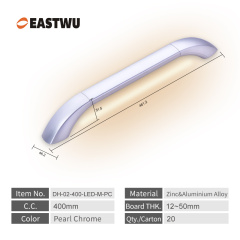 Lightweight Full Metal Caravan Motorhome Exterior LED Grab Rail Entry Door Handles Pearl Chrome Plated High Quality