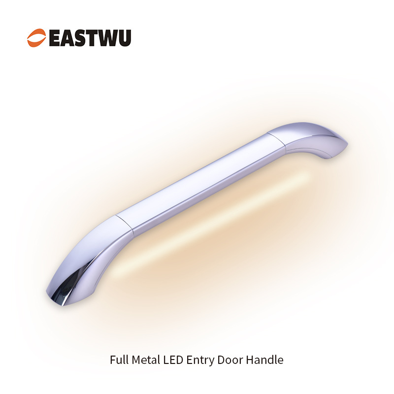 Full Metal Grab Rail Entry Door Bathroom Assit Chrome Plated LED Handles for RV Caravan and Motorhome Both for Inside and outside