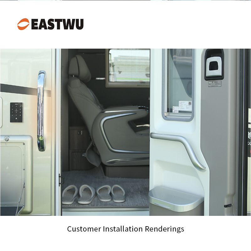 Lightweight Full Metal Caravan Motorhome Exterior LED Grab Rail Entry Door Handles Pearl Chrome Plated High Quality