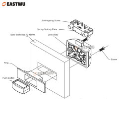 Chrome Flush Mount Cabinet Lock Plated for caravan motorhome