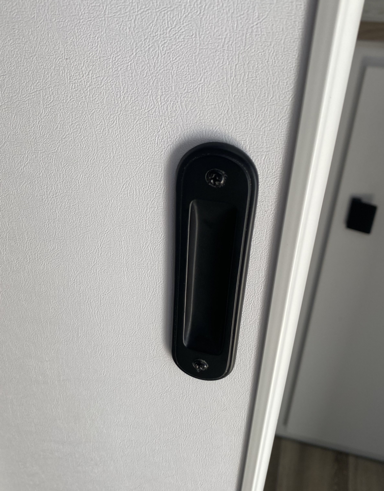 Caravan RV Motorhome Bathroom Washroom Toilet Sliding Door Flush Pull Handles Black
