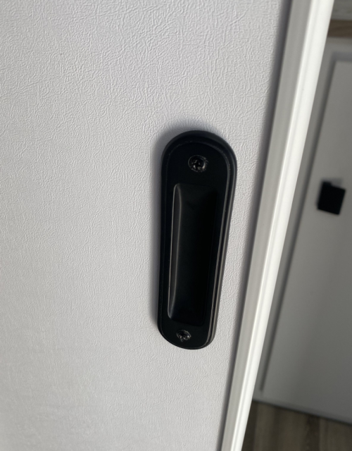 Caravan RV Motorhome Bathroom Washroom Toilet Sliding Door Flush Pull Handles Black