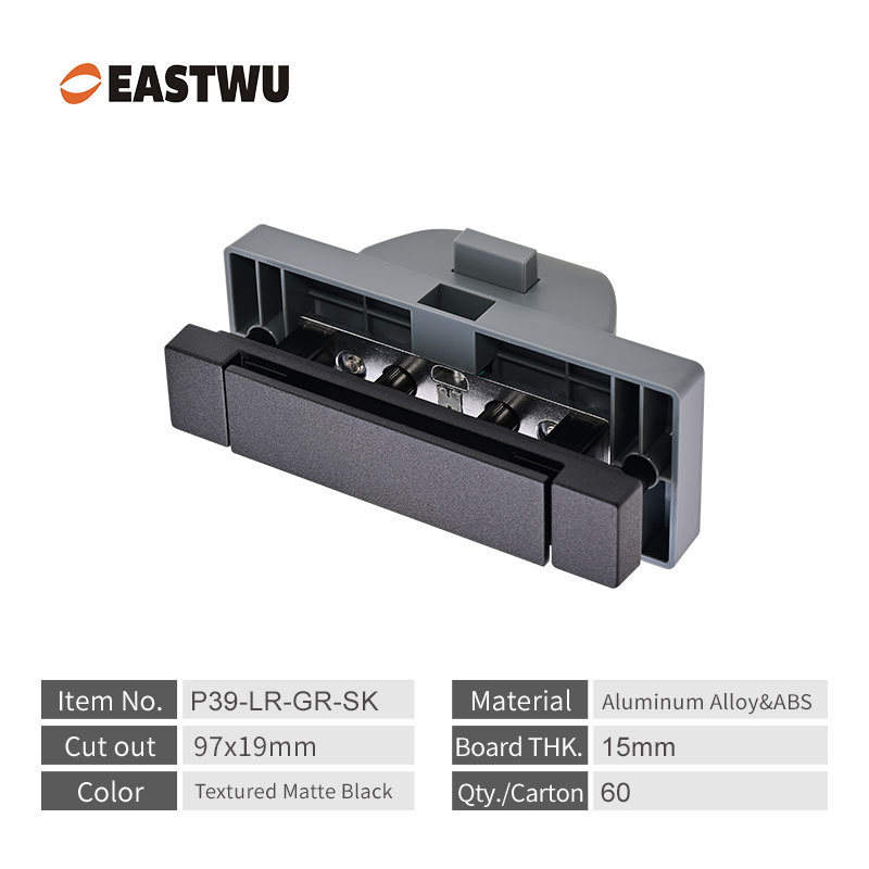 RV Cabinet & Drawer Button Lock – Frosted Matte Black Aluminum Alloy Rectangular Push Latch (2026 New) | Worldwide RV Parts