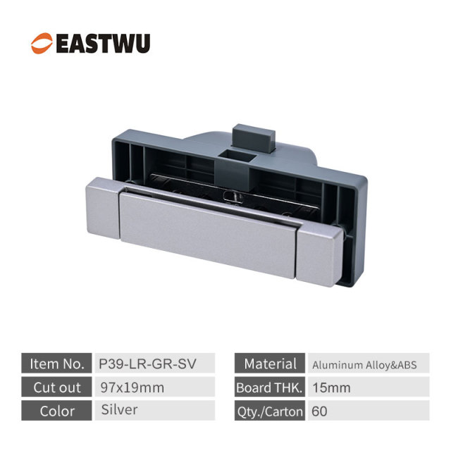2026 New RV Interior Furniture Cabinet Drawer Silver Aluminum Alloy Rectangular Metal Button Lock RV Accessories