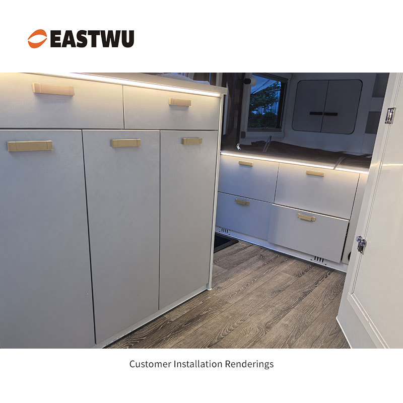 2026 new RV interior furniture cabinet drawers matte gold aluminum alloy rectangular metal button lock RV accessories
