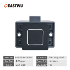 Matt Black Zinc Alloy Square Cupboard Door Nonnoise Push Lock