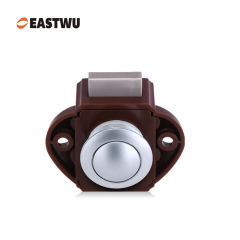 Pearl Chrome Knob Caravan Cabinet Mini Push Lock and Brown Mechanism