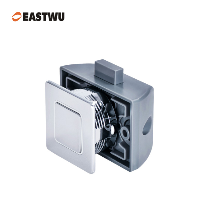 Chrome Zinc Alloy Square Cupboard Door Nonnoise Push Lock