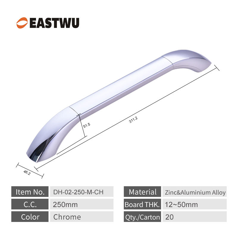 Small Size 250mm Chrome RV handle full metal upper door armrest RV, Camper & Motorhome Upper Armrest