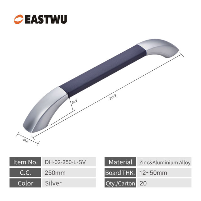 Small Size 250mm Silver Soft Cover Car Door Handle RV Camper Rail Transit Yacht Plane Special Rescue Vehicle Wrapped Hand Grips
