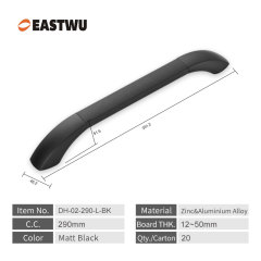 Middle Size 290mm Matte Black Car door leather covered armrest handle for RV/rail transit/aviation ship/engineering special vehicle universal interior covering handle