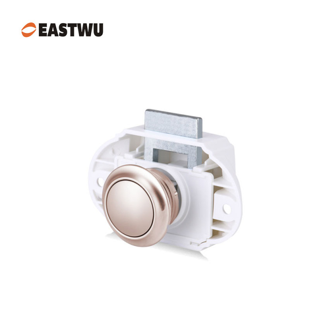Peal Nickel RV Caravan Campervan Kitchen Cupboard Cabinet Drawer Hardware Pulls Knobs Handles Catches Keyless Large Push button Latch Lock Cut Out 26mm