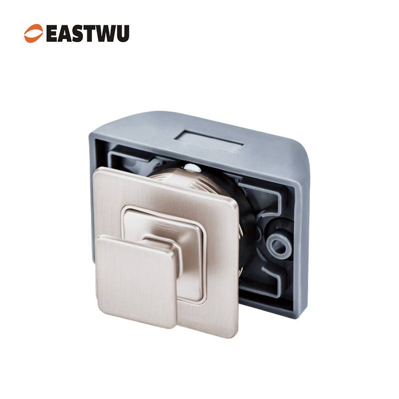 Brushed Nickel Zinc Alloy Square Cupboard Door Nonnoise Push Lock
