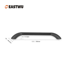 Small Size 250mm Matte Black Universal leather covered door handle, rail transit, aviation, ship, RV
