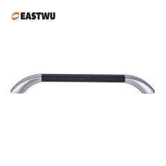 Large Size 400mm Silver Universal leather covered interior armrest handle, RV cabin door handle