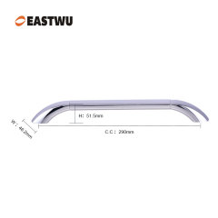 Middle Size 290mm Chrome Multi industry universal all metal door handles, suitable for recreational vehicles, rail trains, airplanes, and ships