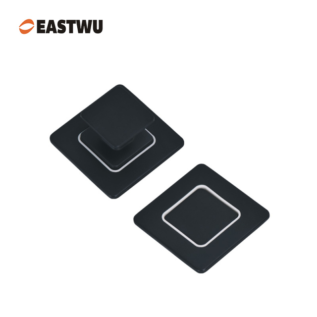 Matt Black Zinc Alloy Square Cupboard Door Nonnoise Push Lock