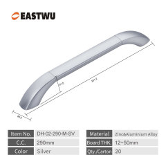 Middle Size 290mm Silver RV specific all metal door handle, multi model universal metal armrest, ship high-speed rail fire rescue vehicle interior handle