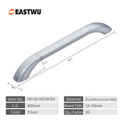 Large Size 400mm Silver ull scene car mounted metal armrest handle manufacturer RV rail transit aviation ship ambulance interior hardware accessories