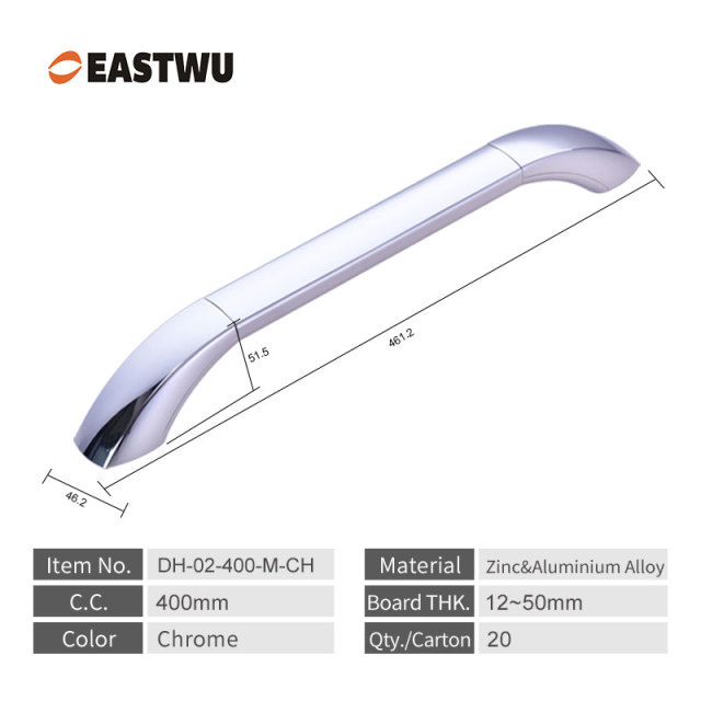 Large Size 400mm Overhead Grab Handle – All-Metal, No Leather, RV Interior Modification Assist Bar