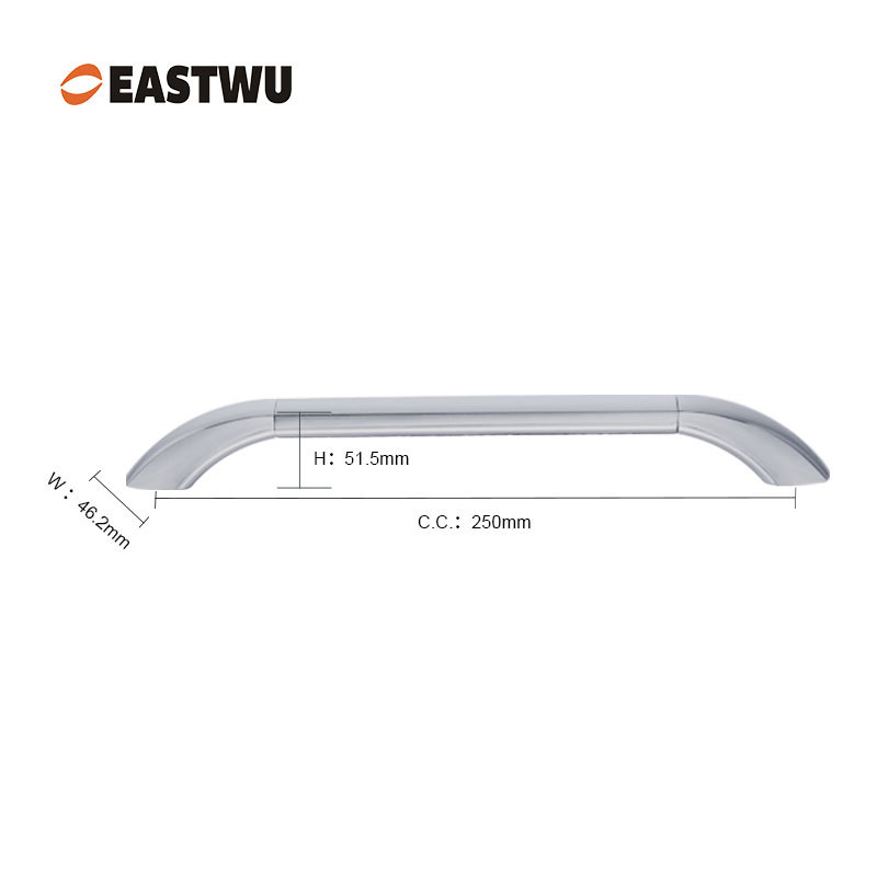 Small Size 250mm Silver Full Metal RV Exterior Door Handle
