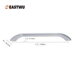 Middle Size 290mm Silver RV specific all metal door handle, multi model universal metal armrest, ship high-speed rail fire rescue vehicle interior handle