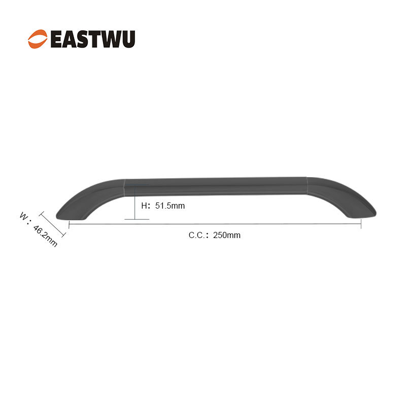 Small Size 250mm Matte Black Full metal upper door armrest handle RV modification and replacement of door handle