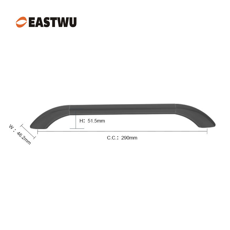 Middle Size 290mm Matte Black Full Metal RV Exterior Door Handle