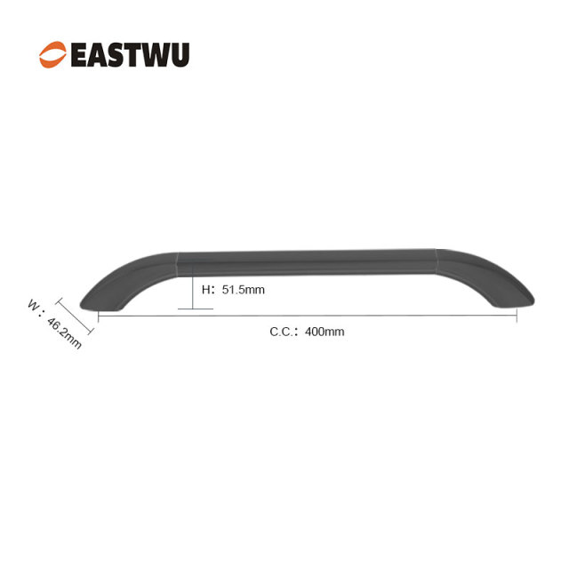Large Size 400mm Matte Black Full Metal RV Exterior Door Handle