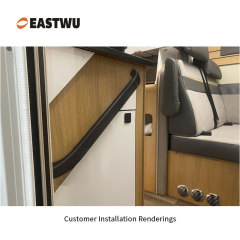 Small Size 250mm Matte Black Full metal upper door armrest handle RV modification and replacement of door handle