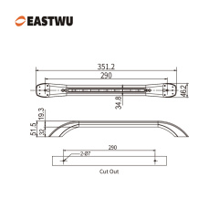 Middle Size 290mm Matte Black Full Metal RV Exterior Door Handle