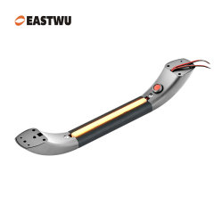Middle Size 290mm Silver Leather RV & Caravan Interior Grab Handle with LED Button