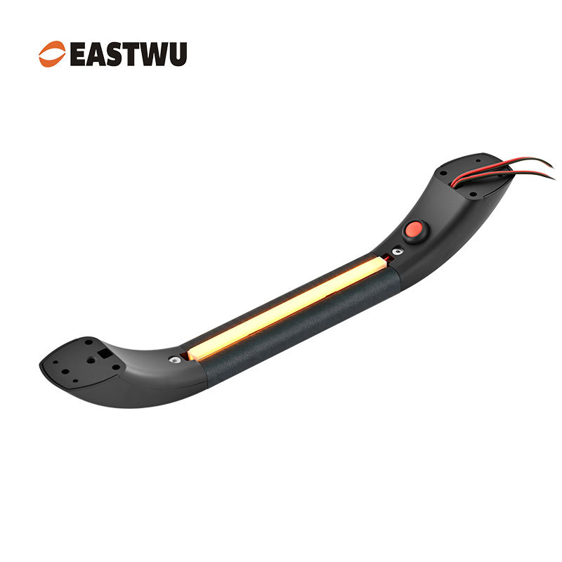 Middle Size 290mm Matte Black Leather RV & Caravan Interior Grab Handle with LED Button