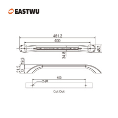 Large Size 400mm Matte Satin Nickel Leather Covered RV Interior Handle