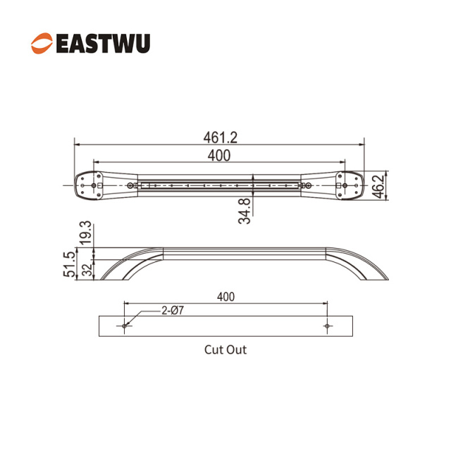 Large Size 400mm Matte Satin Nickel Leather Covered RV Interior Handle