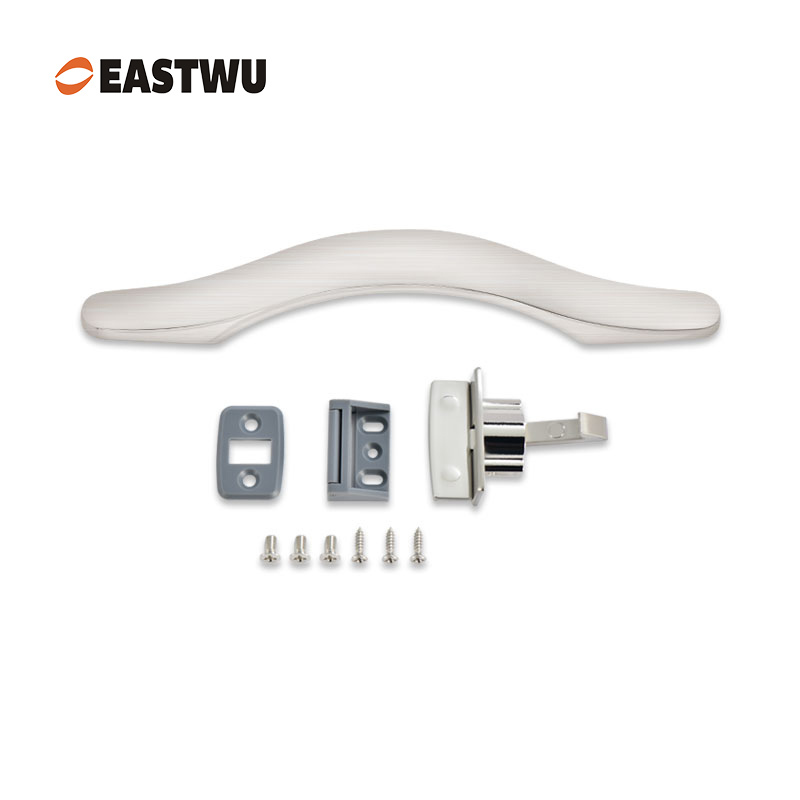 Brushed Nickel RV Cabinet Door Handle with Metal Latch Lock