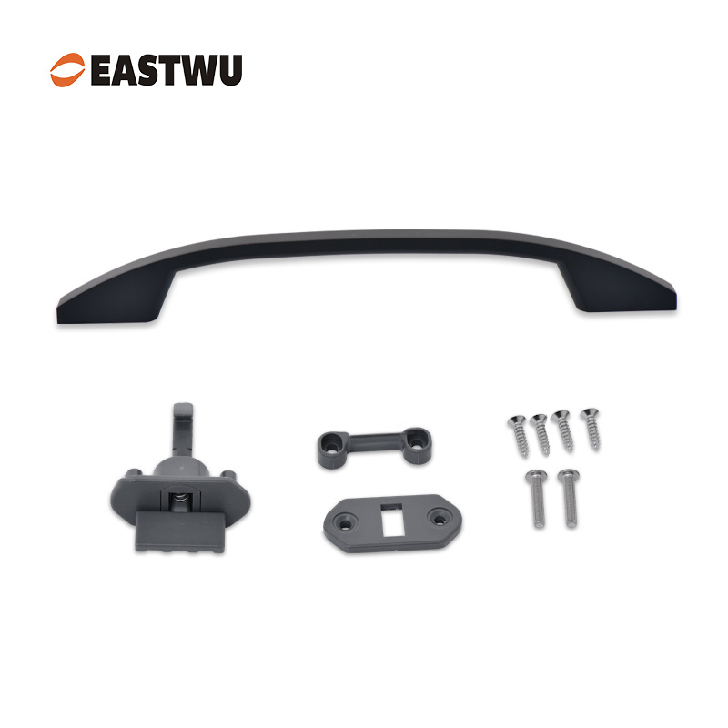 Matte Black RV Cabinet & Drawer Handle with Hidden Plastic Latch