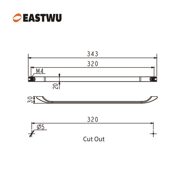 Matte Black 320mm RV Drawer & Cabinet Handle