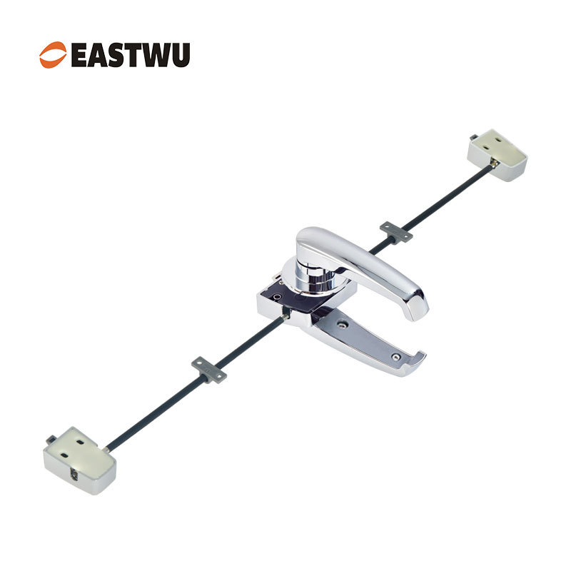 Chrome 3-Point RV Toilet Door Lock – Lightweight Aluminum Alloy Caravan Washroom Lock