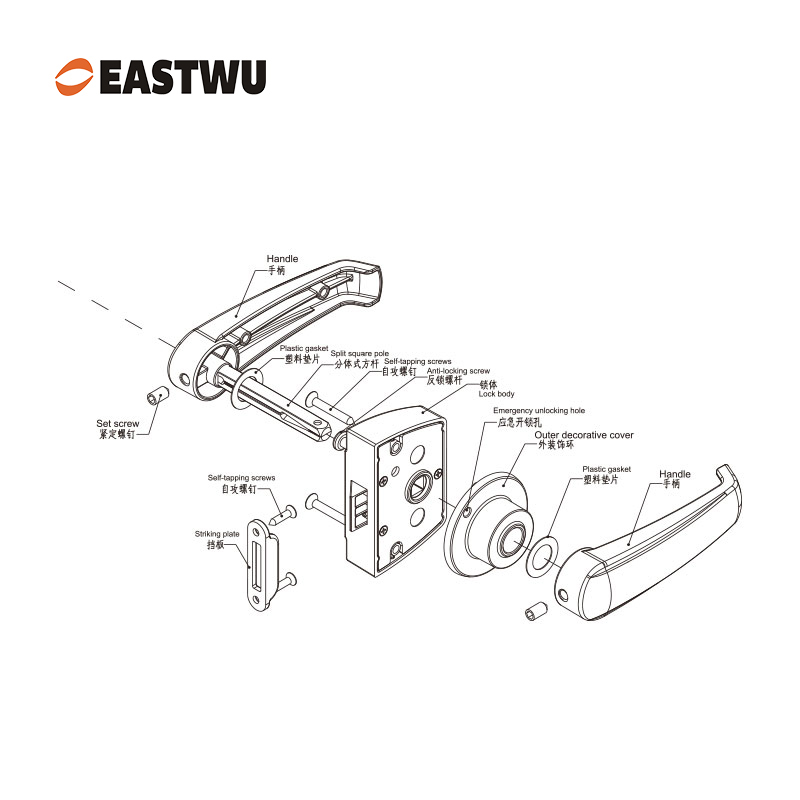 Pearl Chrome RV Bathroom Door Lock – Lightweight Aluminum Alloy Washroom Lock