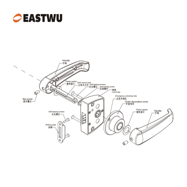 Pearl Chrome RV Bathroom Door Lock – Lightweight Aluminum Alloy Washroom Lock