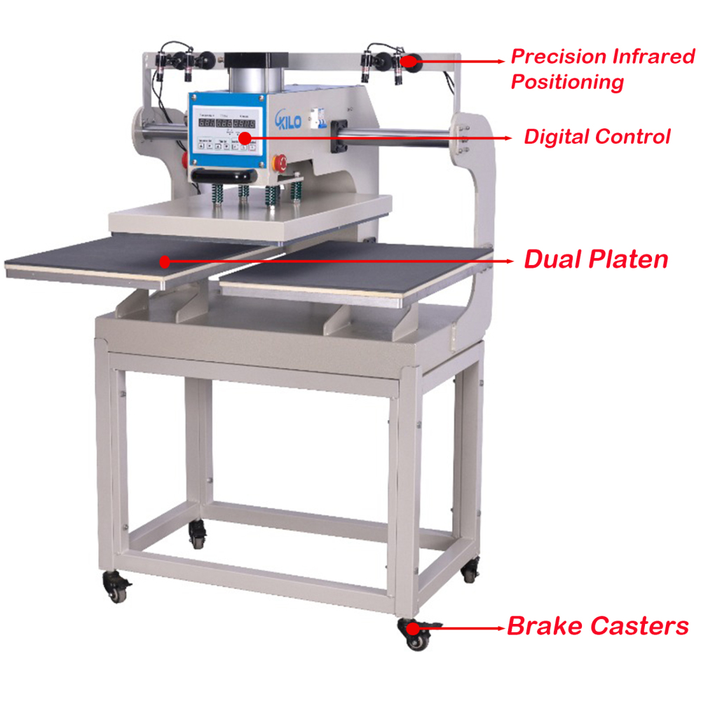 WUMSTOT 16x24 Pneumatic Automatic Heat Press Machine Sliding Dual Platen Heat Press with Adjustable Infrared Positioning Function for Professional DTF / Sublimation and  Transfer