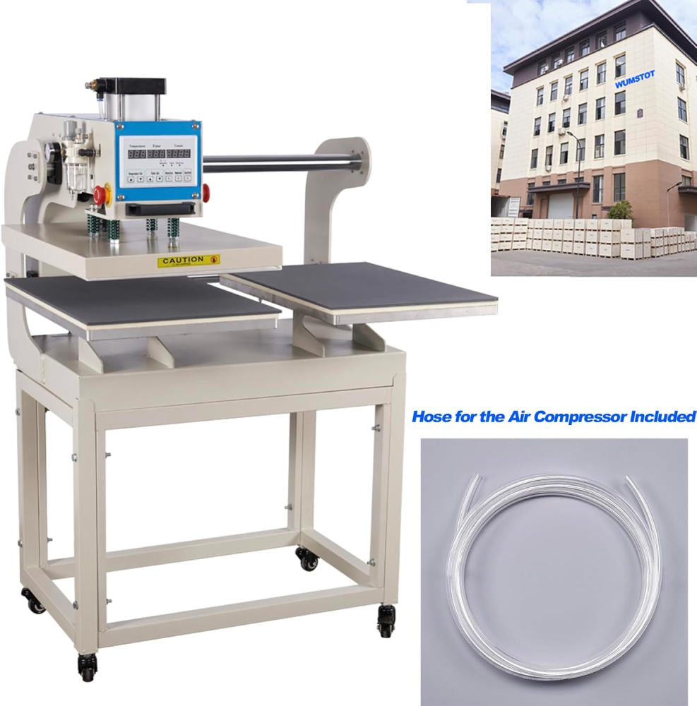 WUMSTOT 16x24 Pneumatic Automatic Heat Press Machine Sliding Dual Platen Heat Press with Adjustable Infrared Positioning Function for Professional DTF / Sublimation and  Transfer