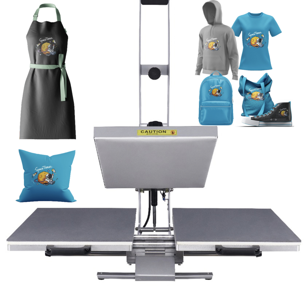 16x24 Auto Open Dual Heat Press Machine, Semi-Automatic T-Shirt Press, 110V 2000W Large Format Heat Press Machine for Commercial Professional DTF / Sublimation and  Transfer