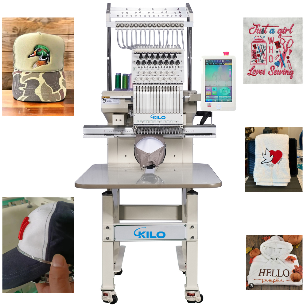 15-Needle Commercial Embroidery Machine: Large 13"x20" Area, 1200 SPM, 10" Touchscreen, WiFi, USB - Professional Digital Kit for 3D Caps, Shirts, More