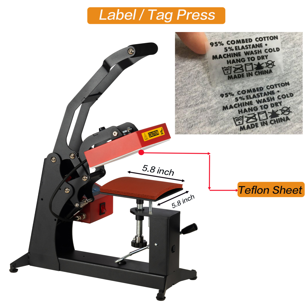 3-in-1 Mini Heat Press Machine - Digital Control 500W for Labels, Hats, Mugs, DIY Craft