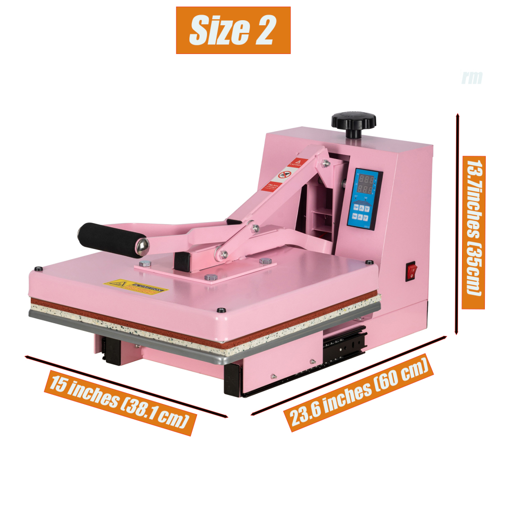 15x15 Slide Out Heat Press , DTF Manual Heat Press Machine for T Shirts - Dual Support arm Bar for Home and Business Use