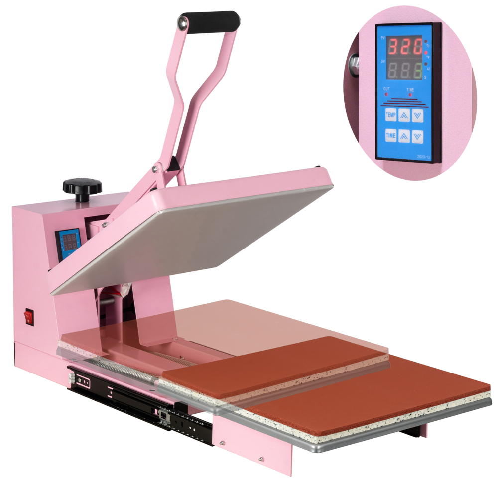 15x15 Slide Out Heat Press , DTF Manual Heat Press Machine for T Shirts - Dual Support arm Bar for Home and Business Use