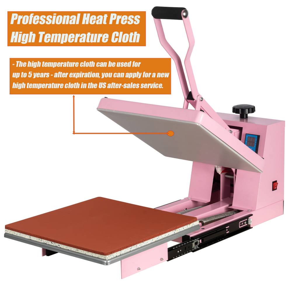 15x15 Slide Out Heat Press , DTF Manual Heat Press Machine for T Shirts - Dual Support arm Bar for Home and Business Use